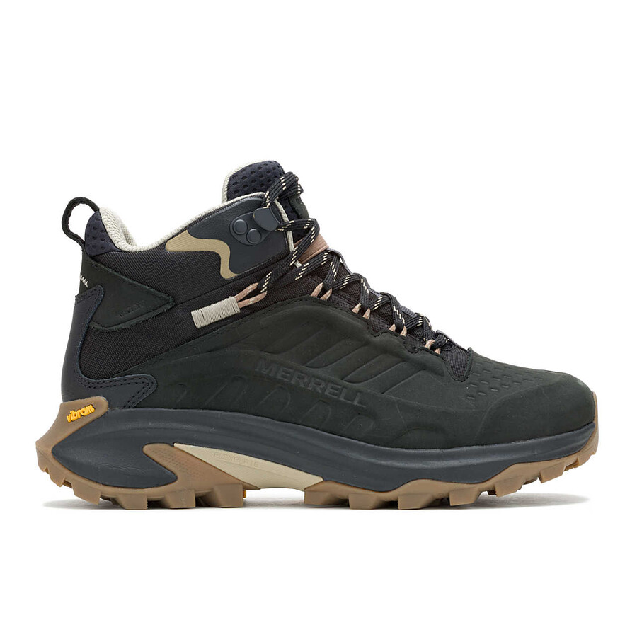 Ženski pohodniški čevlji moab speed 2 leather mid wp črne barve