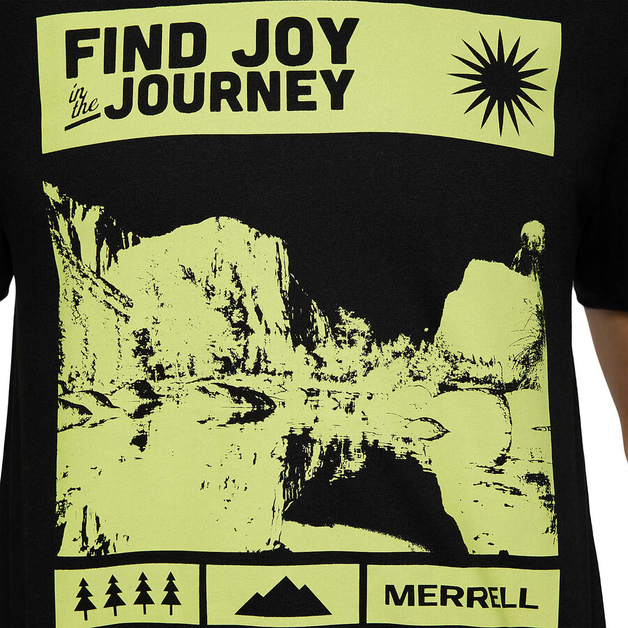 majica z grafiko find joy - kratki rokavi črna