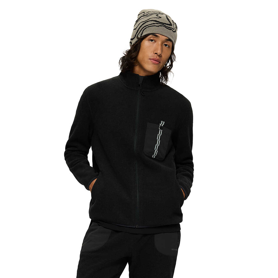 moški - jungle fleece full zip - full zip Črna