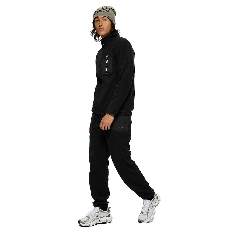 moški - jungle fleece full zip - full zip Črna
