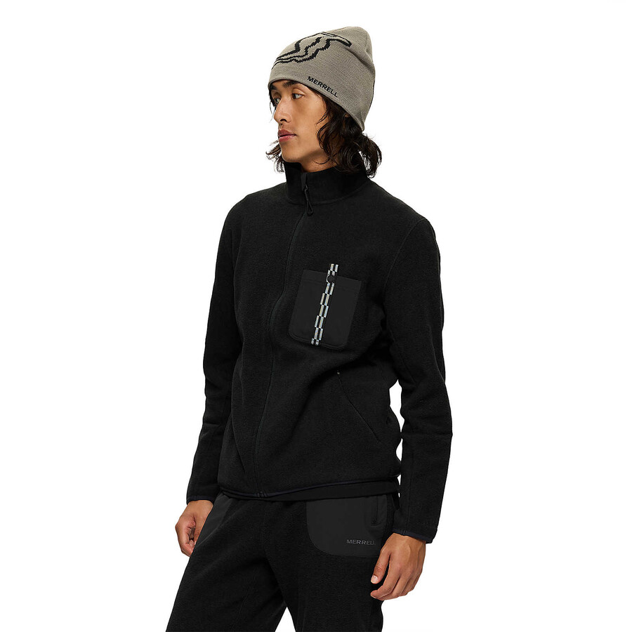 moški - jungle fleece full zip - full zip Črna