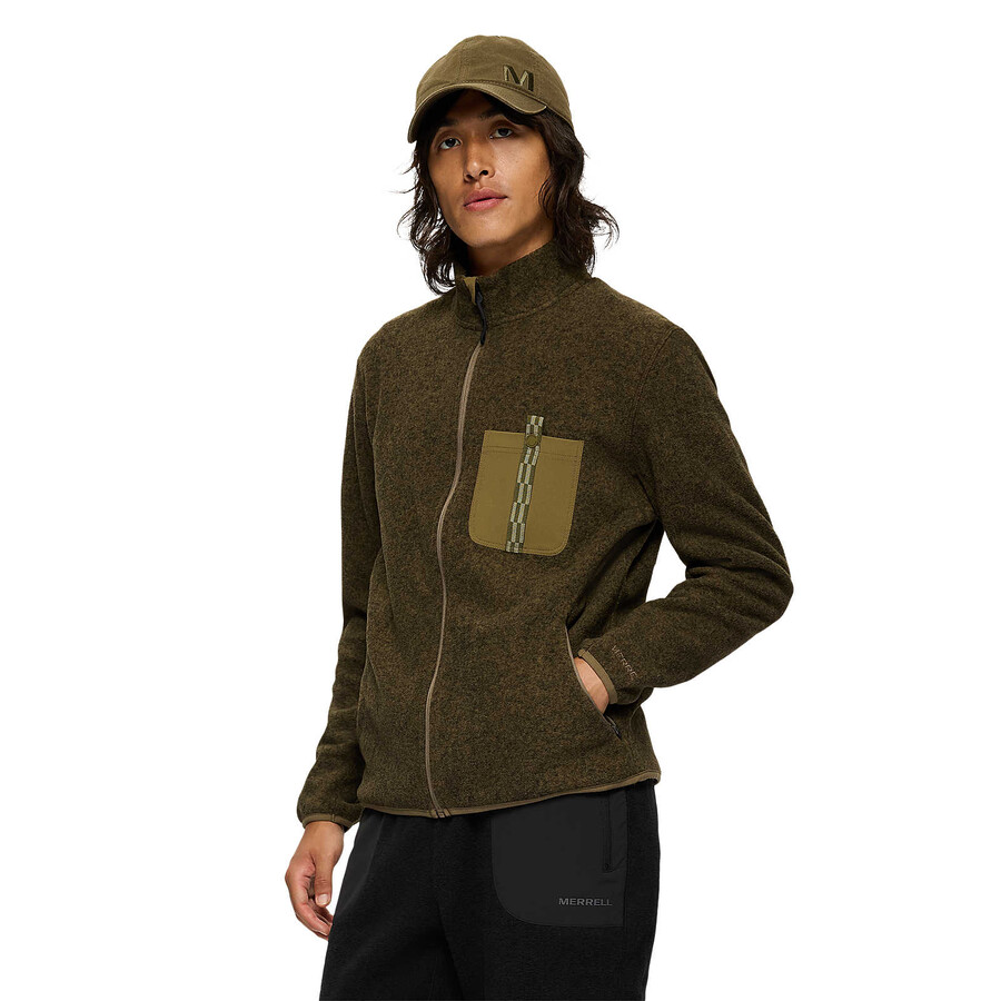 moški - jungle fleece full zip - full zip temno peščeno