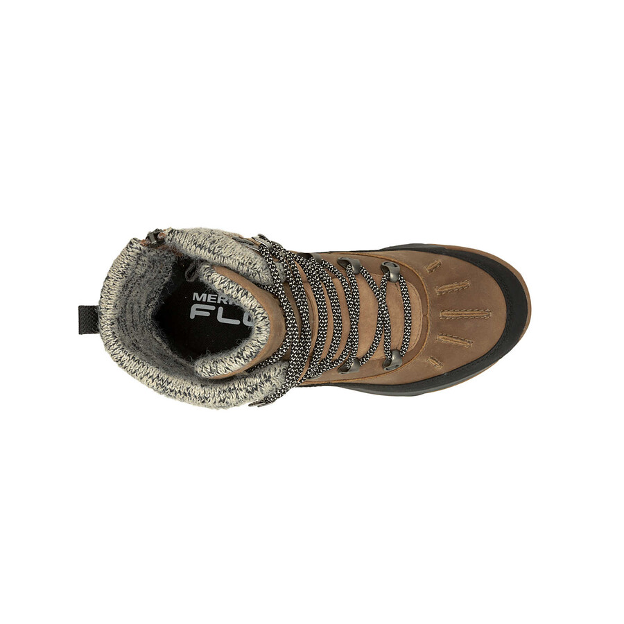 Ženski zimski pohodniški čevlji siren 4 thermo mid zip vodoodporni tobak