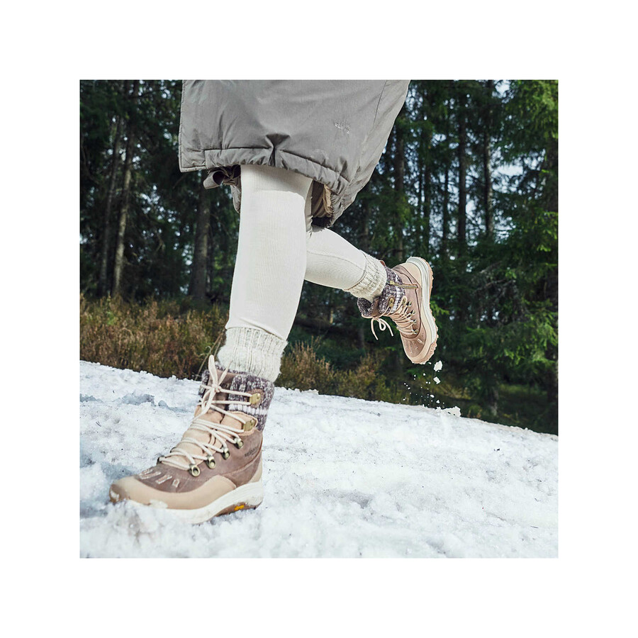 Ženski zimski pohodniški čevlji siren 4 thermo mid zip vodoodporni tobak