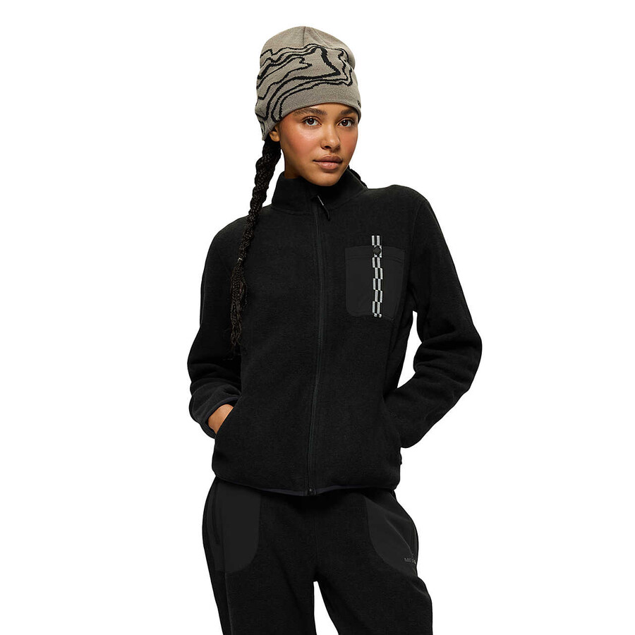 Ženske - jungle fleece full zip - pulover s kapuco z zadrgo brez kapucarja Črna