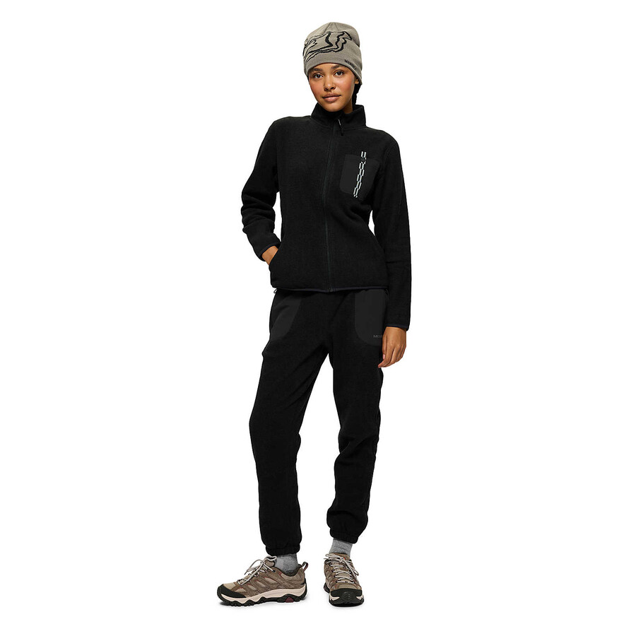 Ženske - jungle fleece full zip - pulover s kapuco z zadrgo brez kapucarja Črna