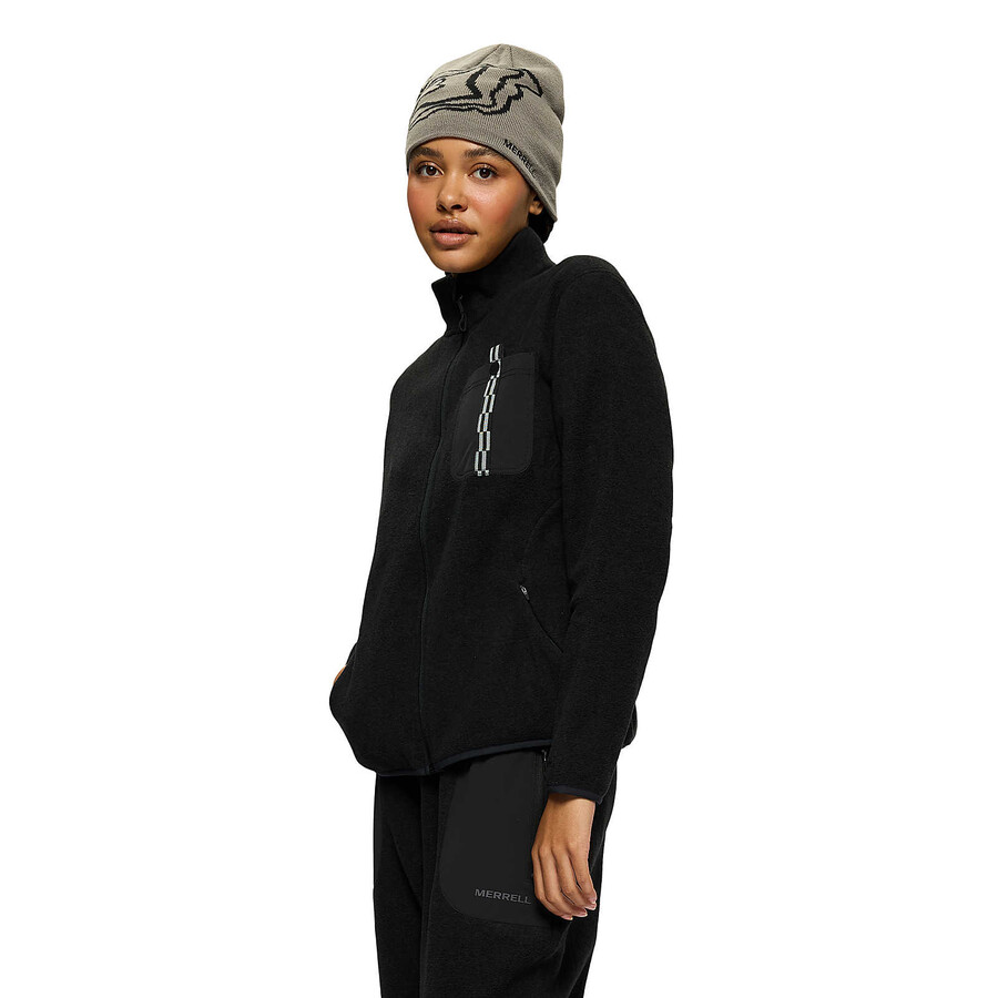 Ženske - jungle fleece full zip - pulover s kapuco z zadrgo brez kapucarja Črna