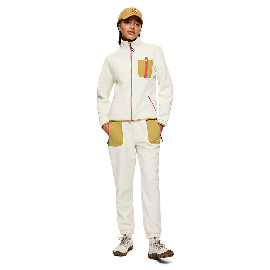 Ženske - jungle fleece full zip - polna zadrga brez kapucarja chalkdesert