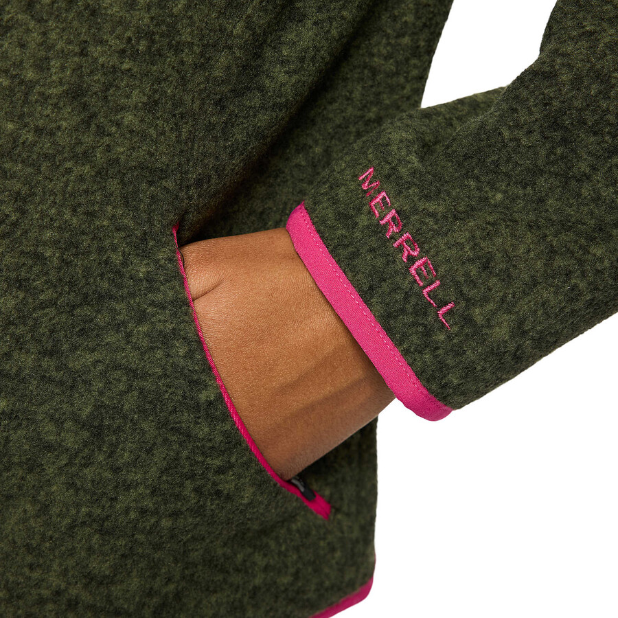 Ženske - jungle fleece full zip - pulover s kapuco z zadrgo brez kapucarja iguanabeetroot